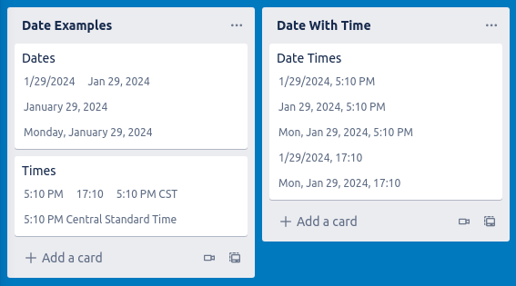 Date Formatting Example